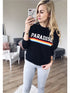 Women's Casual Sweatshirt - Letter Black L - menochic